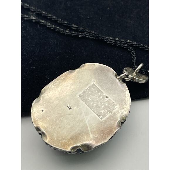 Raw Amethyst Sterling Silver Necklace Pendant 925 Druzy - Picture 10 of 16